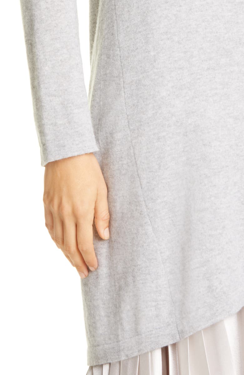 Fabiana Filippi Long Sleeve Cashmere Sweater & Satin Two-Piece Dress, Alternate, color,