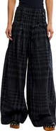 Free People On the Move Plaid Cotton & Wool Blend Wide Leg Pants