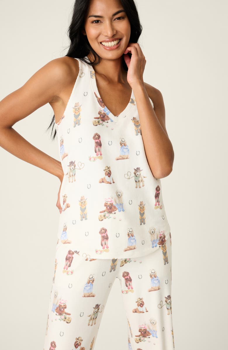 PJ Salvage Ruff on the Range Pajama Tank, Alternate, color, Natural