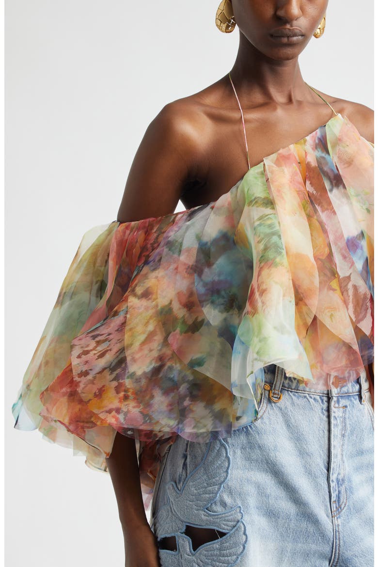 Luna Floral Fanned Halter Top, Alternate, color, SPLICED FLORAL