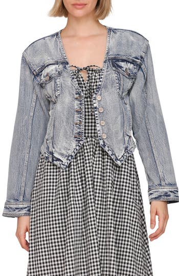 Avec Les Filles Strong Shoulder Jacket In Gray