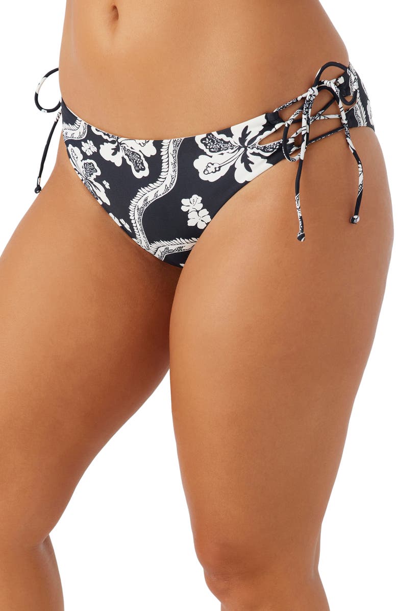 O'Neill Quinn Tropical Jensen Side Tie Bikini Bottoms, Alternate, color,