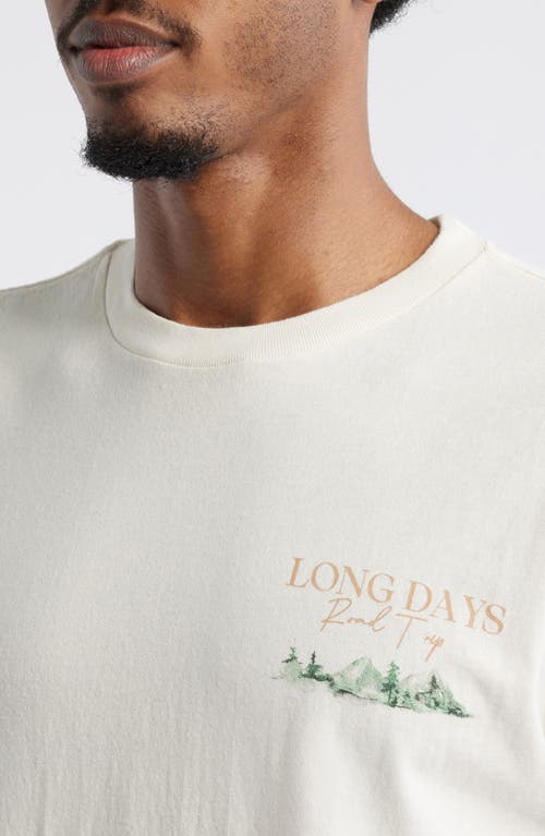 The Forecast Agency Long Days Cotton Graphic T-shirt In Washed Cream