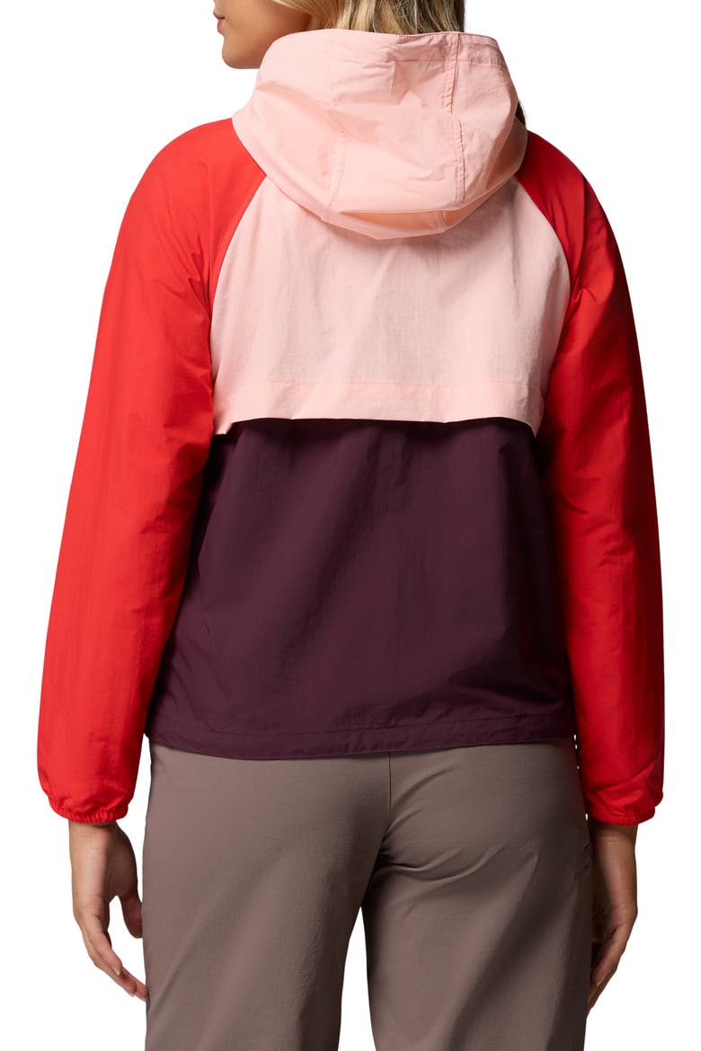 Spire Valley Water Repellent Windbreaker, Alternate, color, MOONVISTA/ PINK SAND/ RED