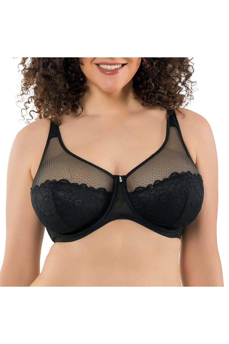 Luxlacy Full Coverage Unlined Wire Bra, Alternate, color, Black