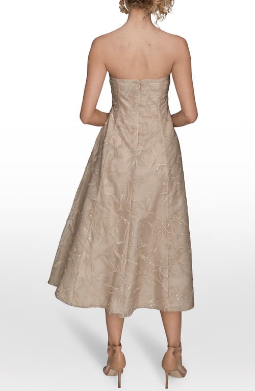 Donna Karan New York Sequin Strapless Maxi Dress In Brown