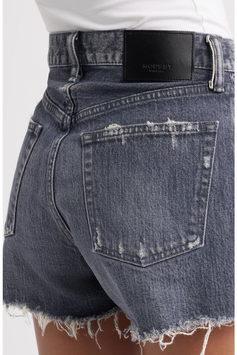 Glenview Cutoff High Waist Jeans Shorts, Alternate, color, LIGHT BLACK