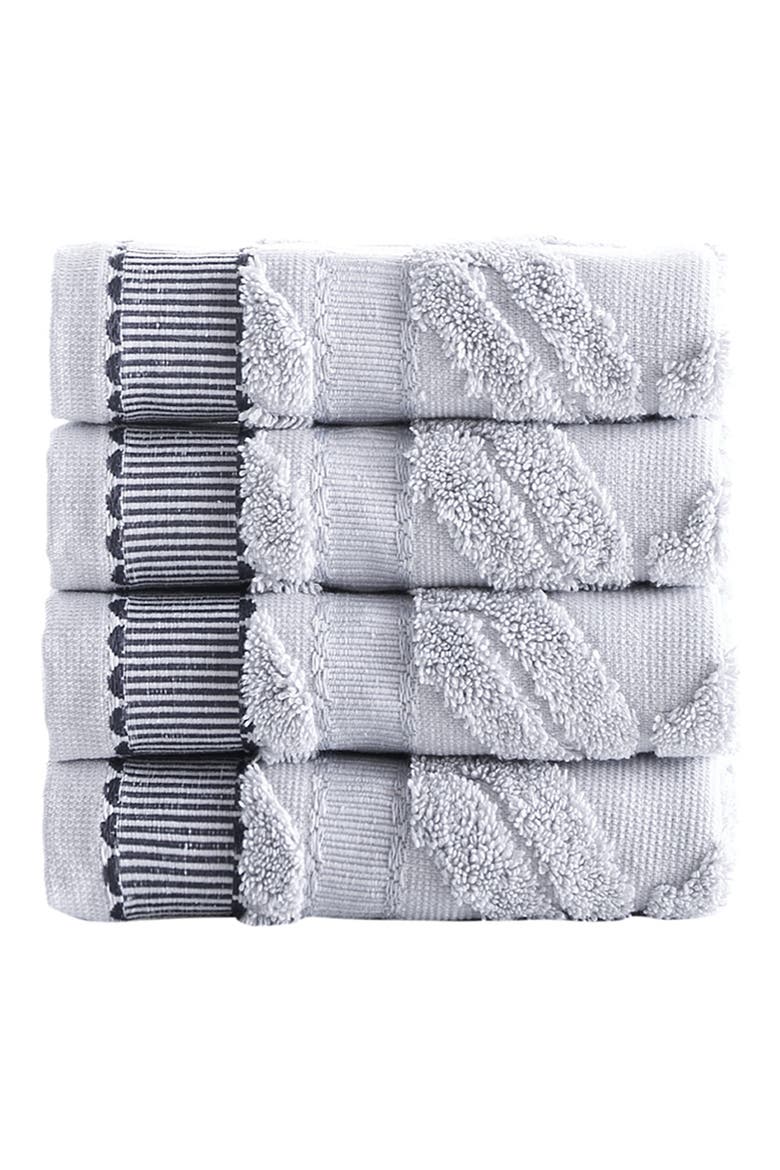 Large Square 4-Pack Turkish Cotton Washcloths, Main, color, SILVER