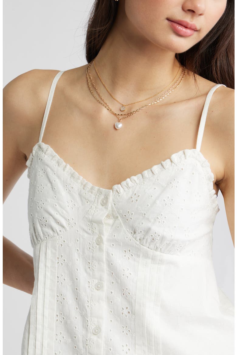 Cotton Eyelet Pintuck Camisole, Alternate, color, IVORY