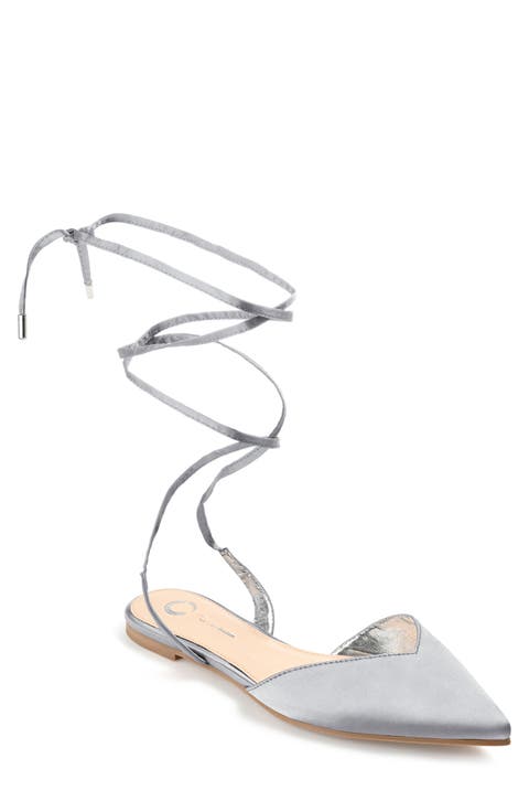 Lace-up Pointed-toe Flat (Women)