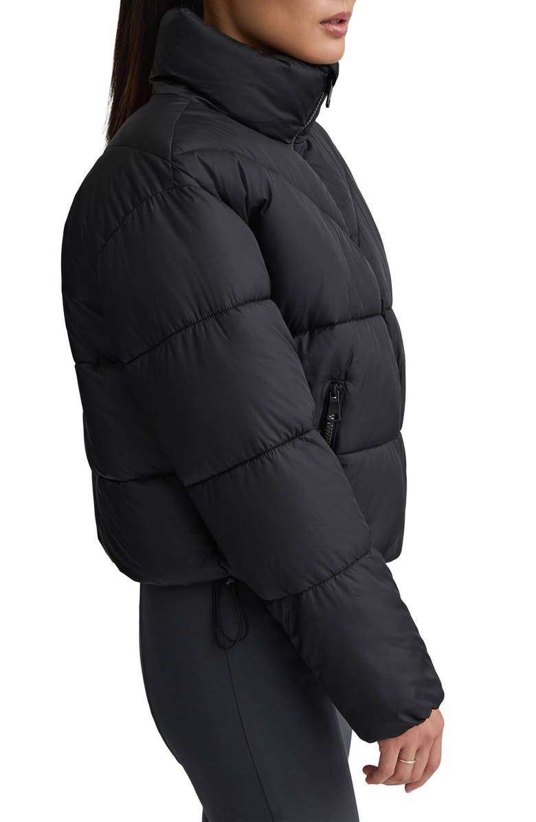 NVLT Stand Collar Crop Puffer Jacket, Alternate, color, Black