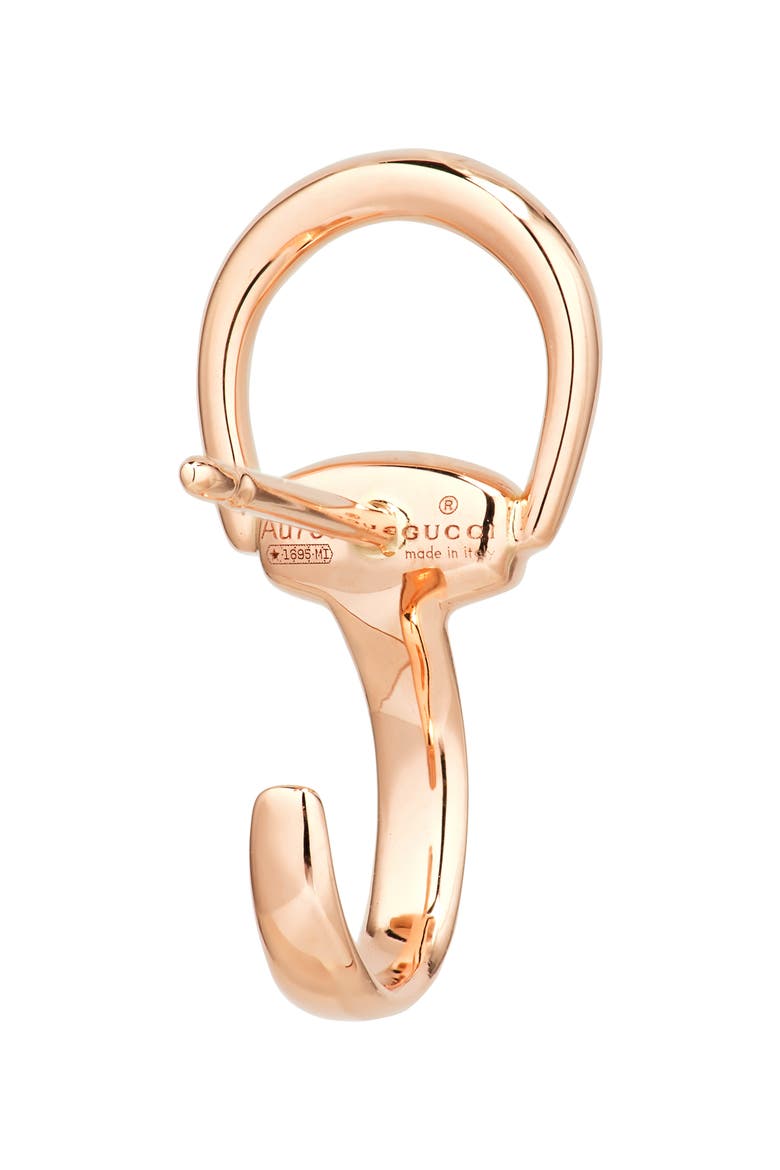 Horsebit Diamond Hoop Earrings, Alternate, color, ROSE GOLD