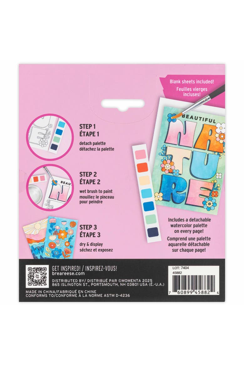 Watercolor Pad Kit, 8 Landscape & Flower Designs, Alternate, color, Multicolored
