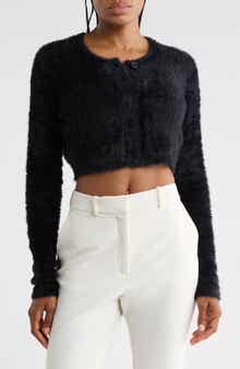 Eyelash Knit Cropped Cardigan
