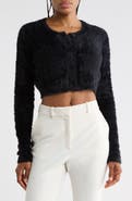 Helmut Lang Eyelash Knit Cropped Cardigan