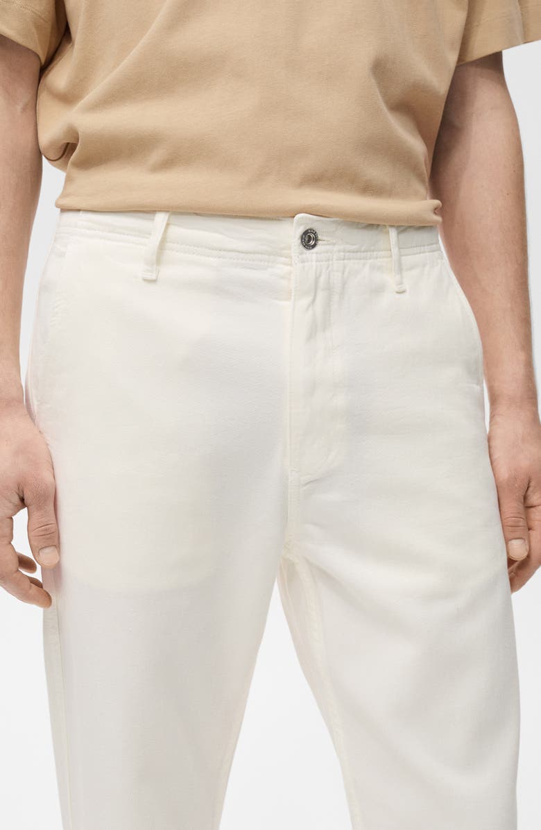 MANGO Slant Pocket Straight Leg Jeans, Alternate, color, Off White