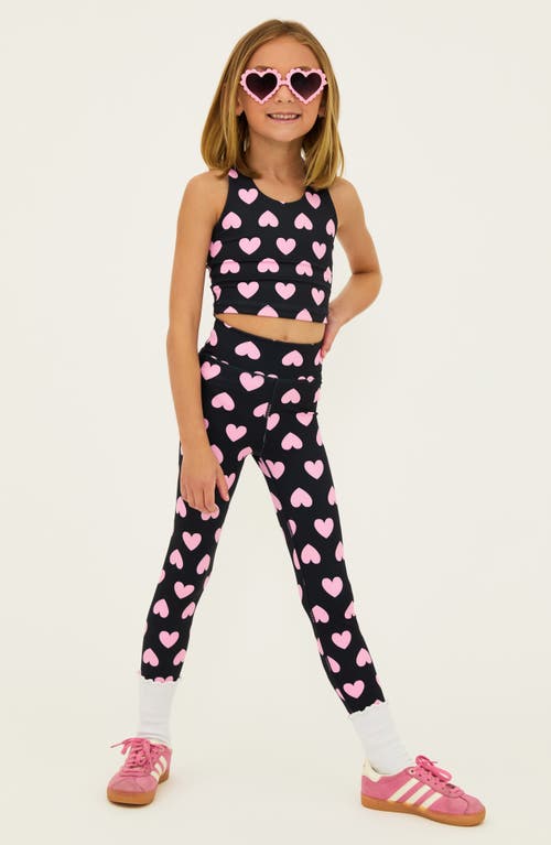 BEACH RIOT BEACH RIOT KIDS' LITTLE PEPPA HEART HIGH WAIST LEGGINGS 
