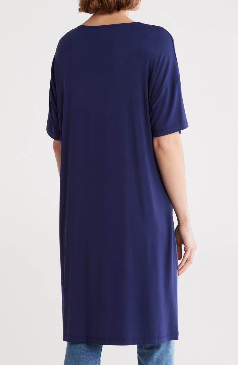 PATRIZIA LUCA Side Slit Tunic Shirt, Alternate, color, Navy