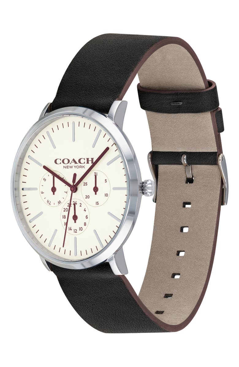 COACH Varick Multifunction Leather Strap Watch, 40mm, Alternate, color,