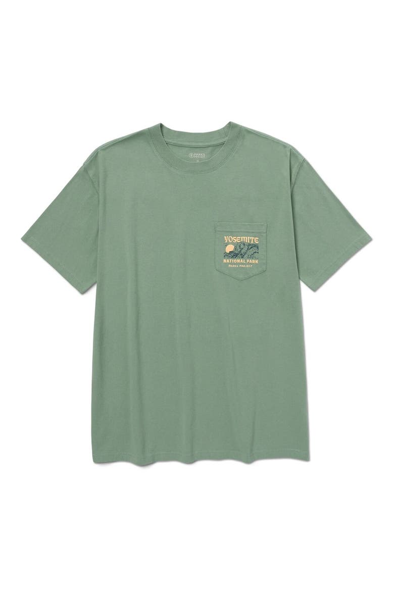 Yosemite Puff Print Pocket T-Shirt, Alternate, color, Dusty Sage