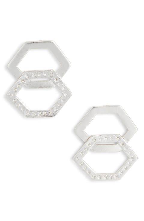 Geometric Link Drop Earrings