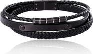 Lucky Brand Stainless Steel 3-Row Cord Bracelet