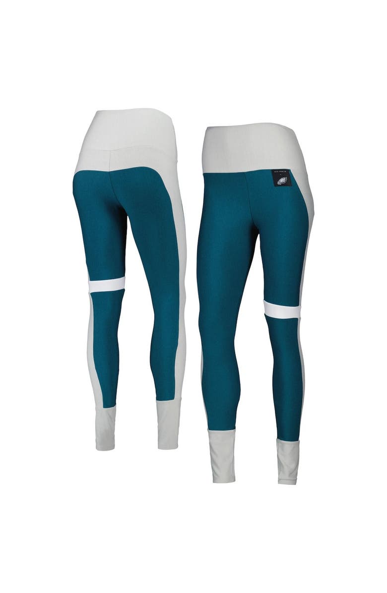 KIYA TOMLIN Women's KIYA TOMLIN Midnight Green/Gray Philadelphia Eagles Colorblock Tri-Blend Leggings, Main, color, 