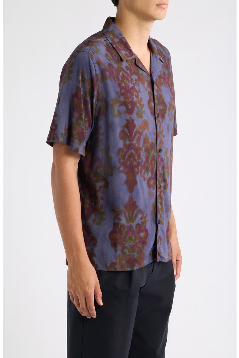 Didcot Ornate Blur Camp Shirt, Alternate, color, BLUE / BROWN