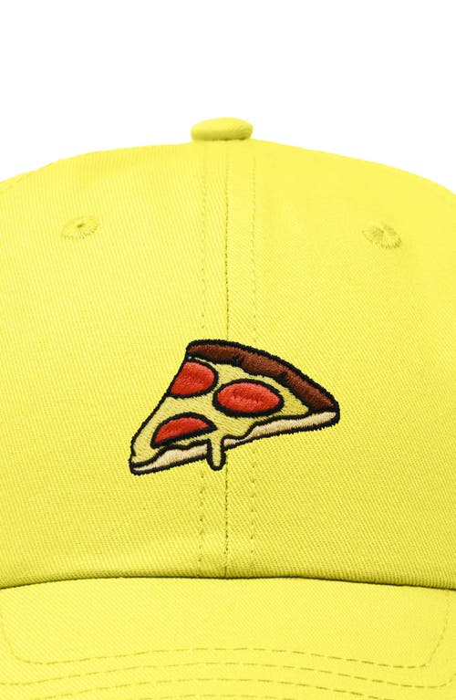 Dalix Pizza Slice Embroidered Dad Hat In Yellow