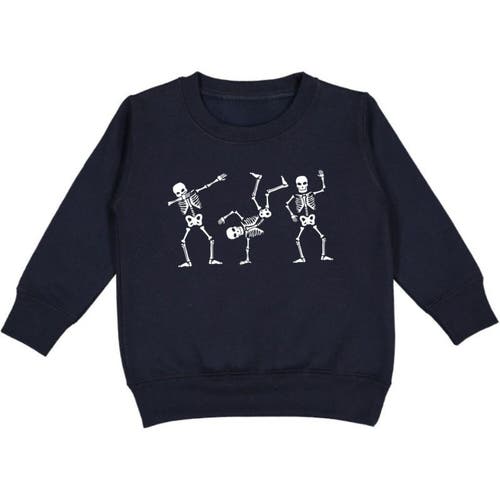 Sweet Wink Babies'  Silly Skelly Glow In The Dark Halloween Sweatshirt In Black