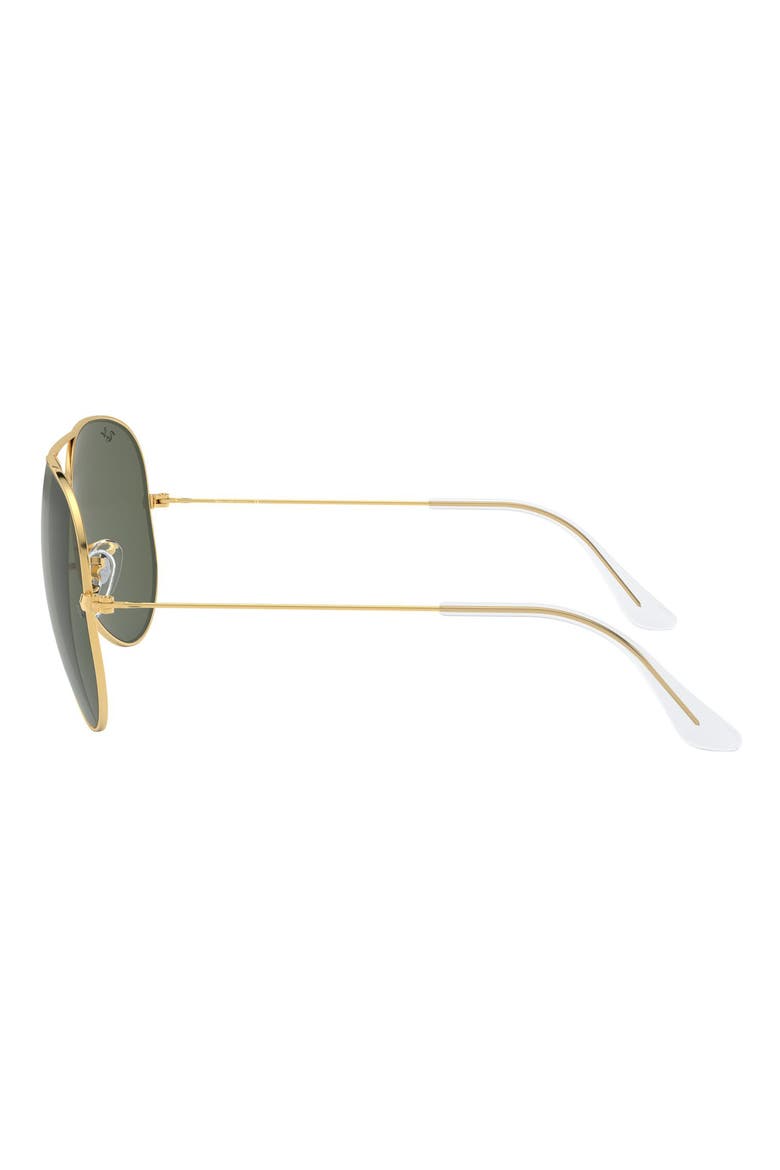 62mm Aviator Sunglasses, Alternate, color, GOLD/ GREEN SOLID