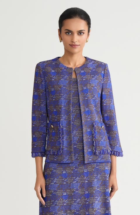 Heritage Fringe Tweed Knit Jacket