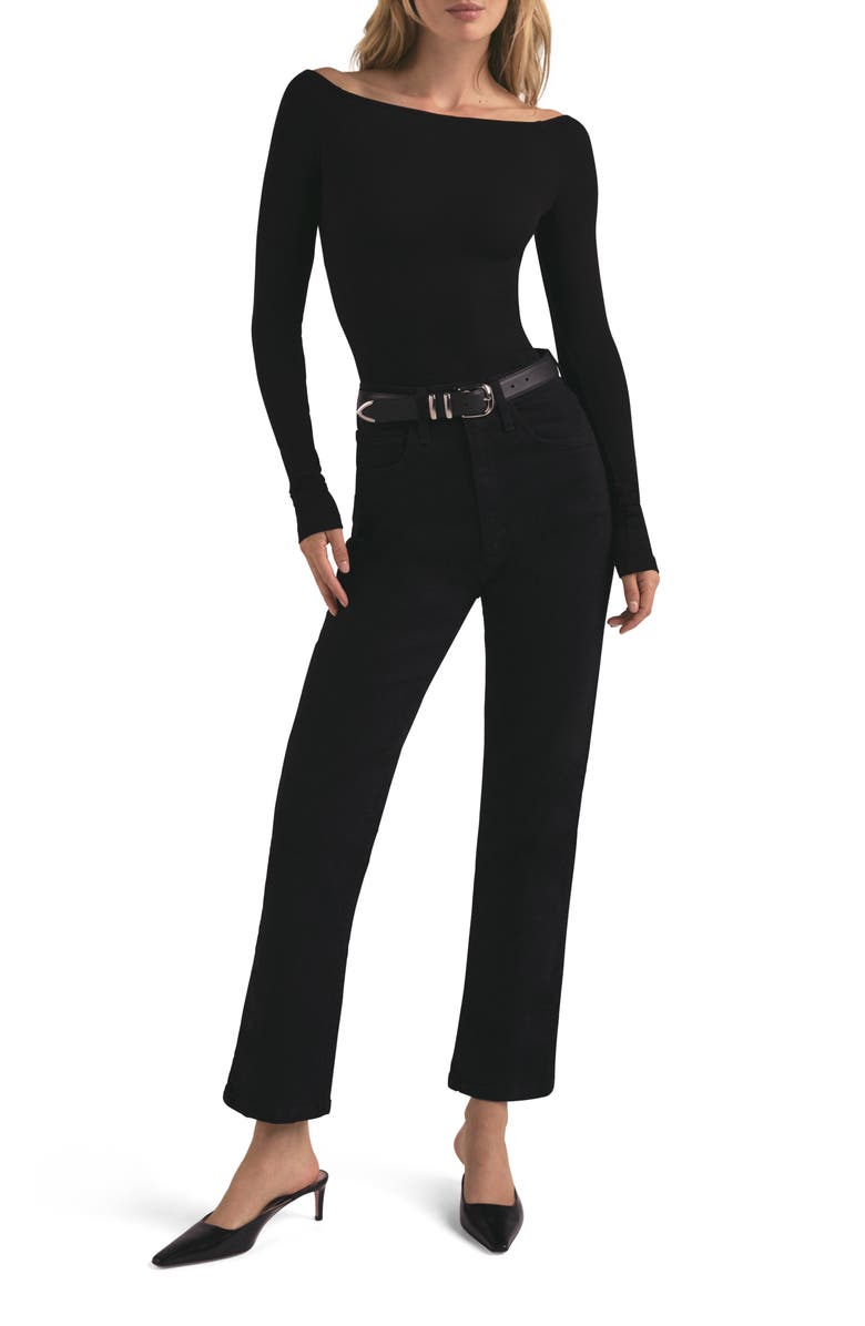 Favorite Daughter The Sydney Off the Shoulder Long Sleeve Top, Alternate, color, Black