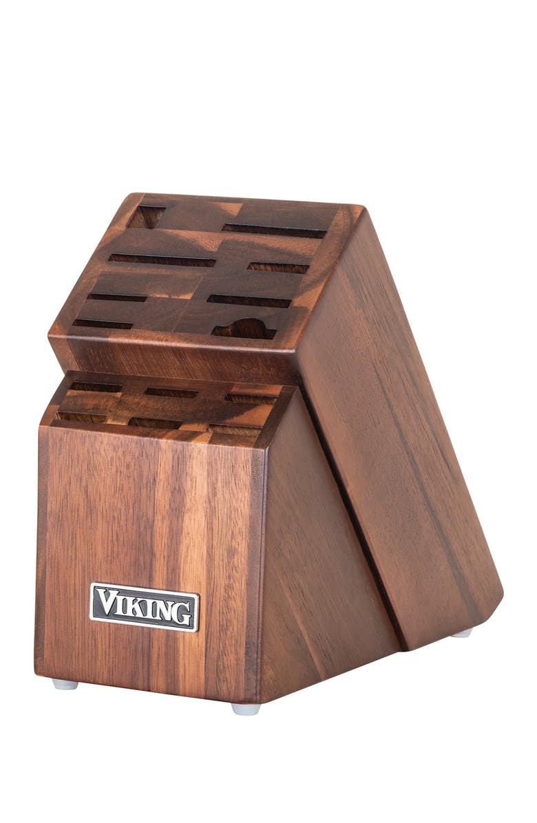 Viking 15-Piece German Steel & Acacia Wood Knife Block Set, Alternate, color, Acacia Wood