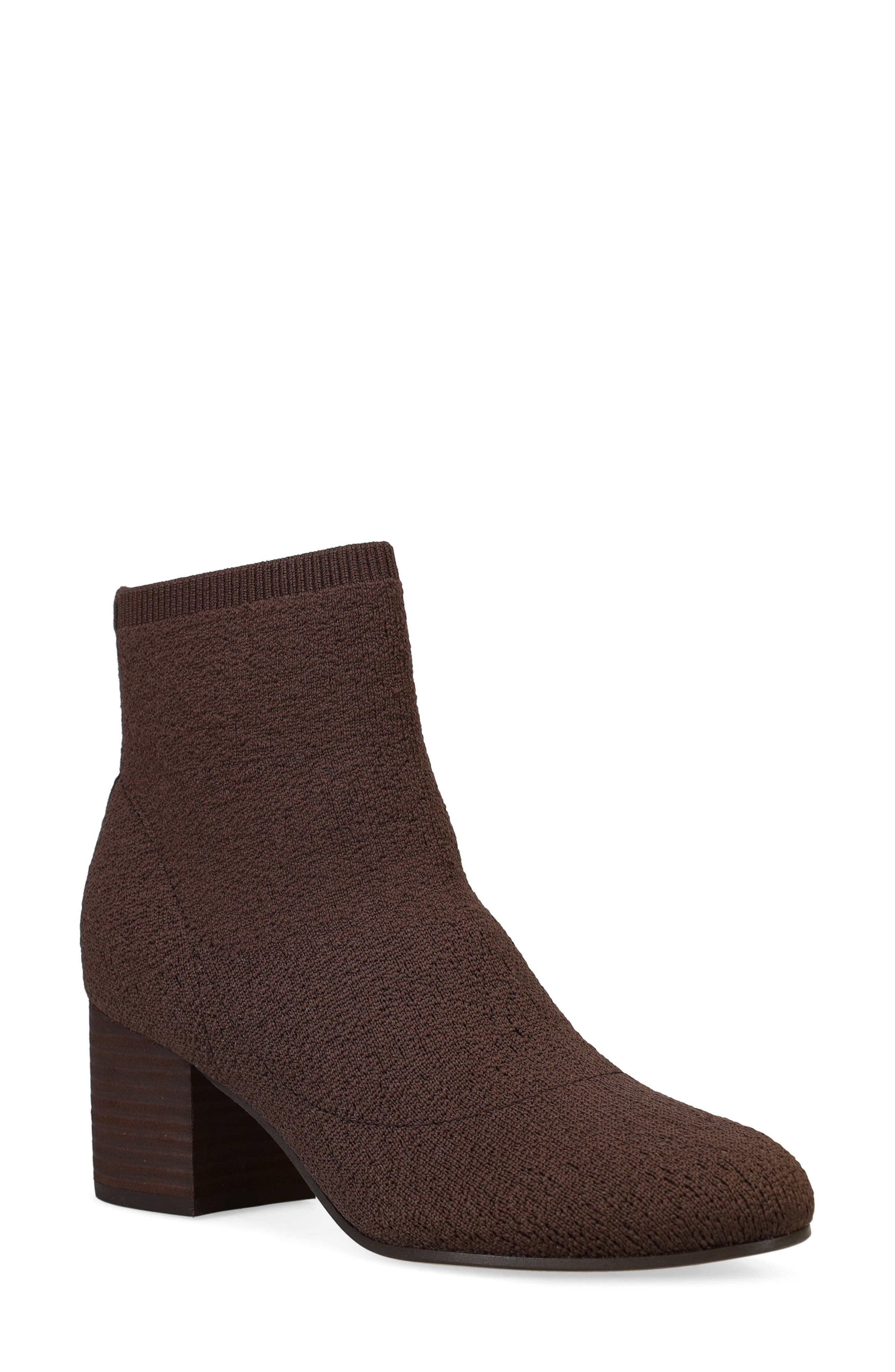 Oriel Recycled Polyester Knit Bootie, Main, color, CHOCOLATE
