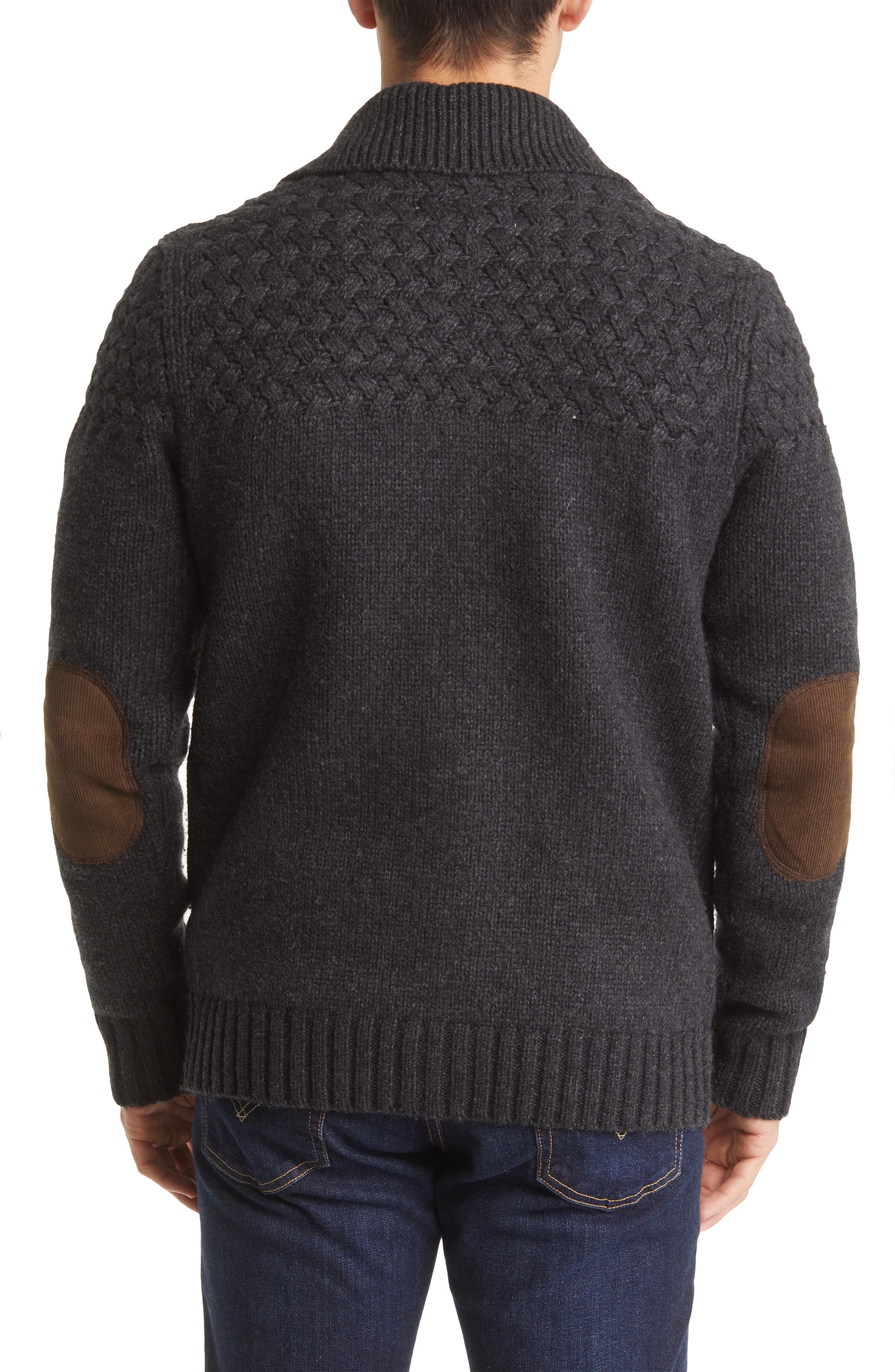 Corduroy Elbow Patch Wool Blend Cardigan - image 2