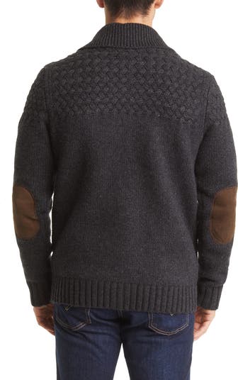 Schott NYC Corduroy Elbow Patch Wool Blend Cardigan | Nordstrom