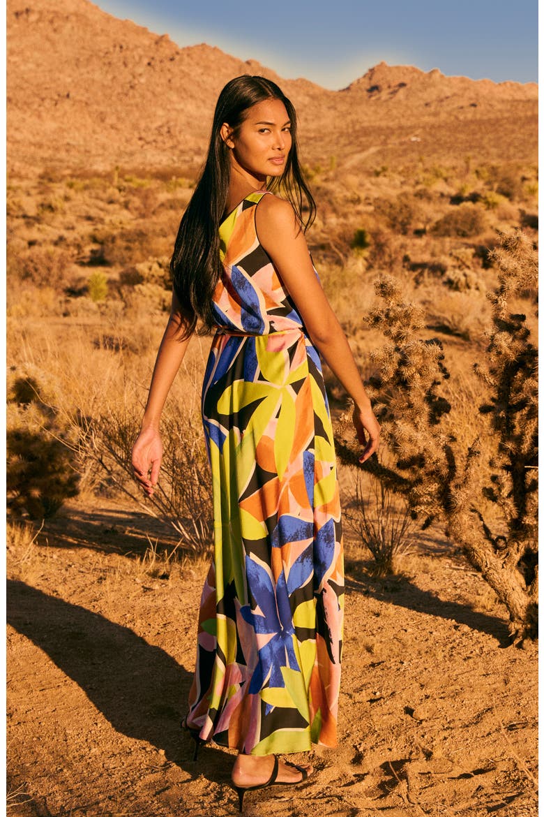 Bianca Mega Blooms Sleeveless Maxi Dress, Alternate, color, GREEN MULTI