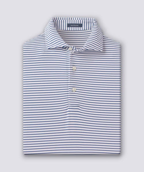 Turtleson Dylan Stripe Performance Polo In Blue