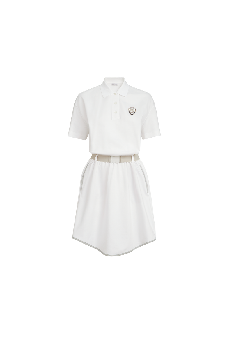 Couture interlock mini dress with logo, Alternate, color, White