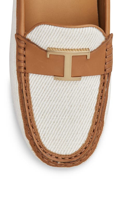 Shop Tod's City Gommino Driving Shoe In Bianco Calce/kenia
