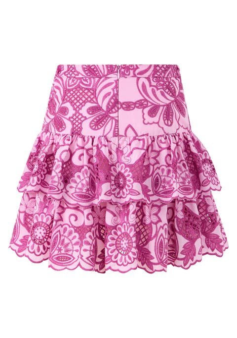 Alora Embroidered Frill Mini Skirt (Toddler, Little Kid & Big Kid)