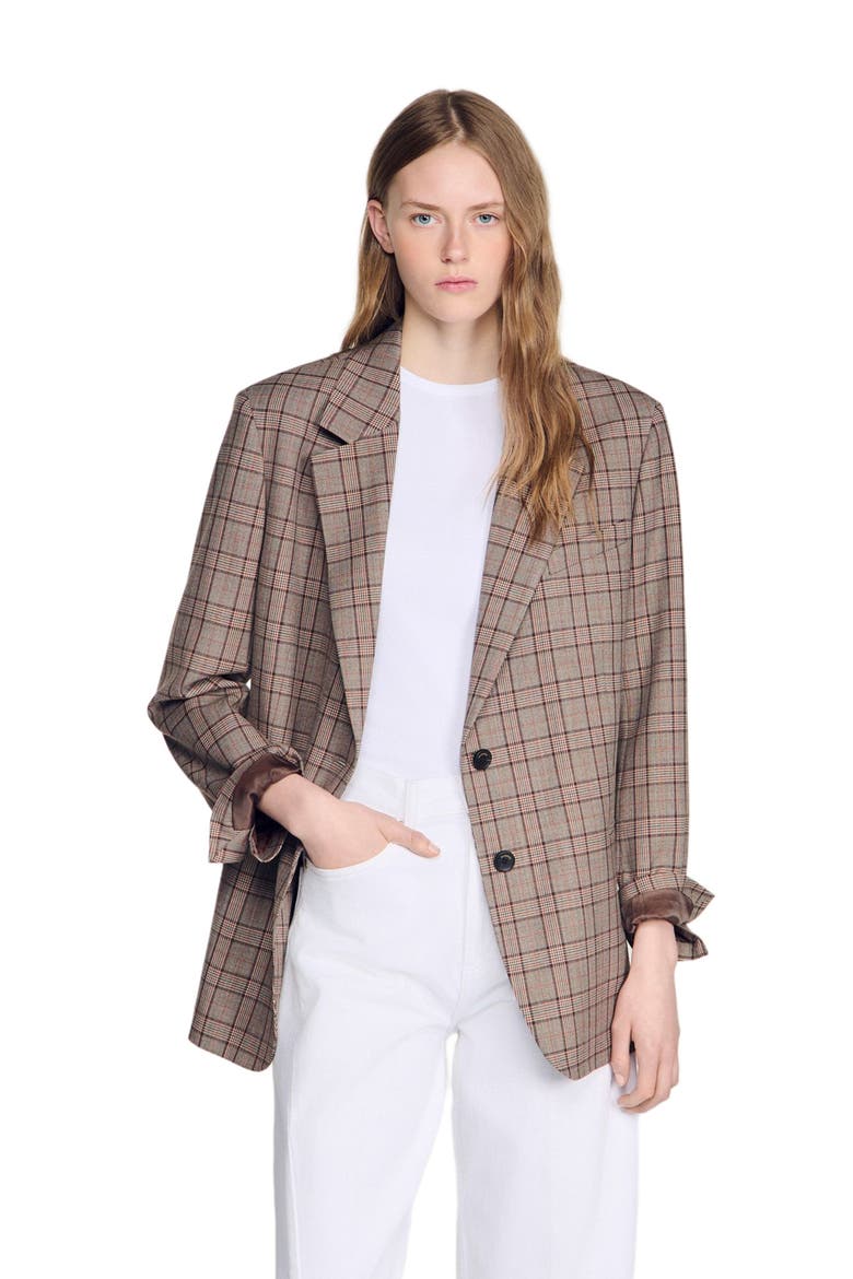 Check suit jacket, Alternate, color, Brown