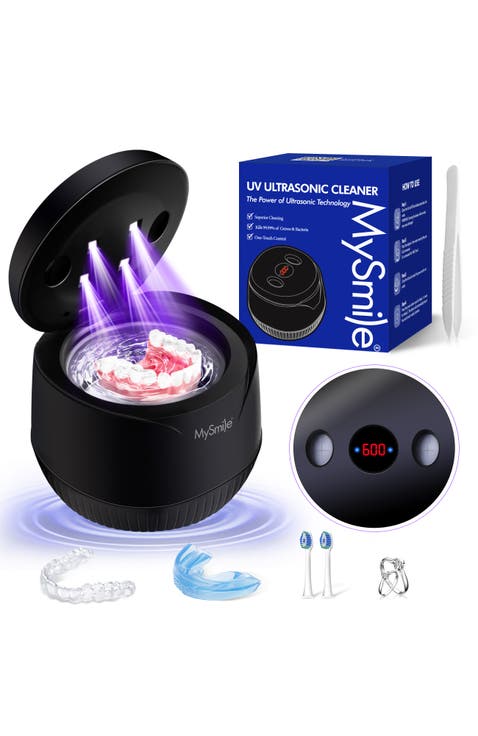 Ultrasonic Retainer Cleaner Machine, 200 mL, 45kHz with Digital Timer for Denture, Aligner, Braces, Mouth Guard, & Jewelry