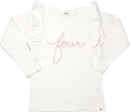 oh baby! "four" Pink Eyelash Millie Long Sleeve Tee