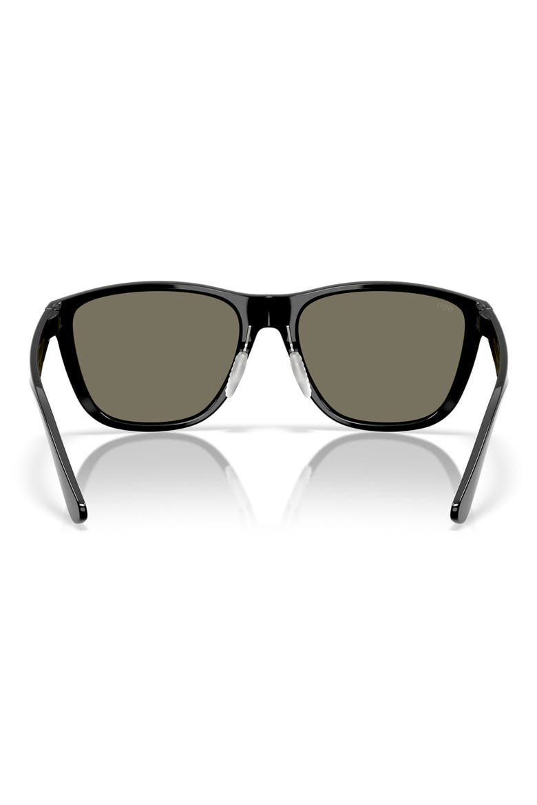 Corrientes 57mm Sunglasses, Alternate, color, BLACK / BLUE MIRROR