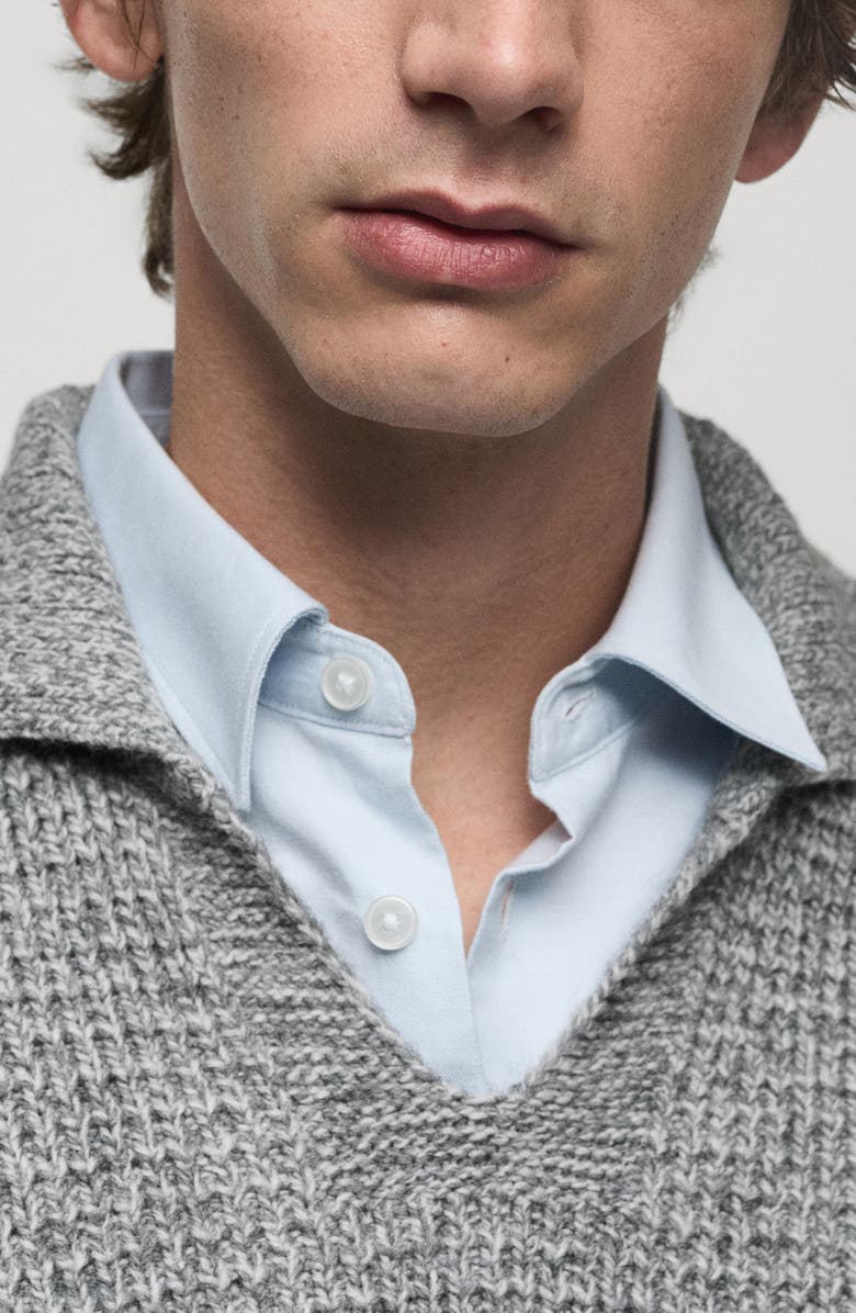 MANGO Chunky Johnny Collar Sweater, Alternate, color, 