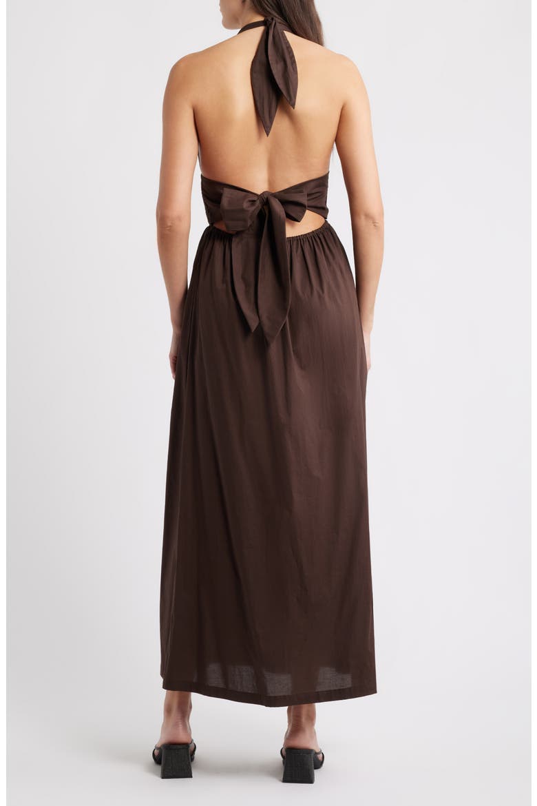Lido Halter Maxi Dress, Alternate, color, ESPRESSO