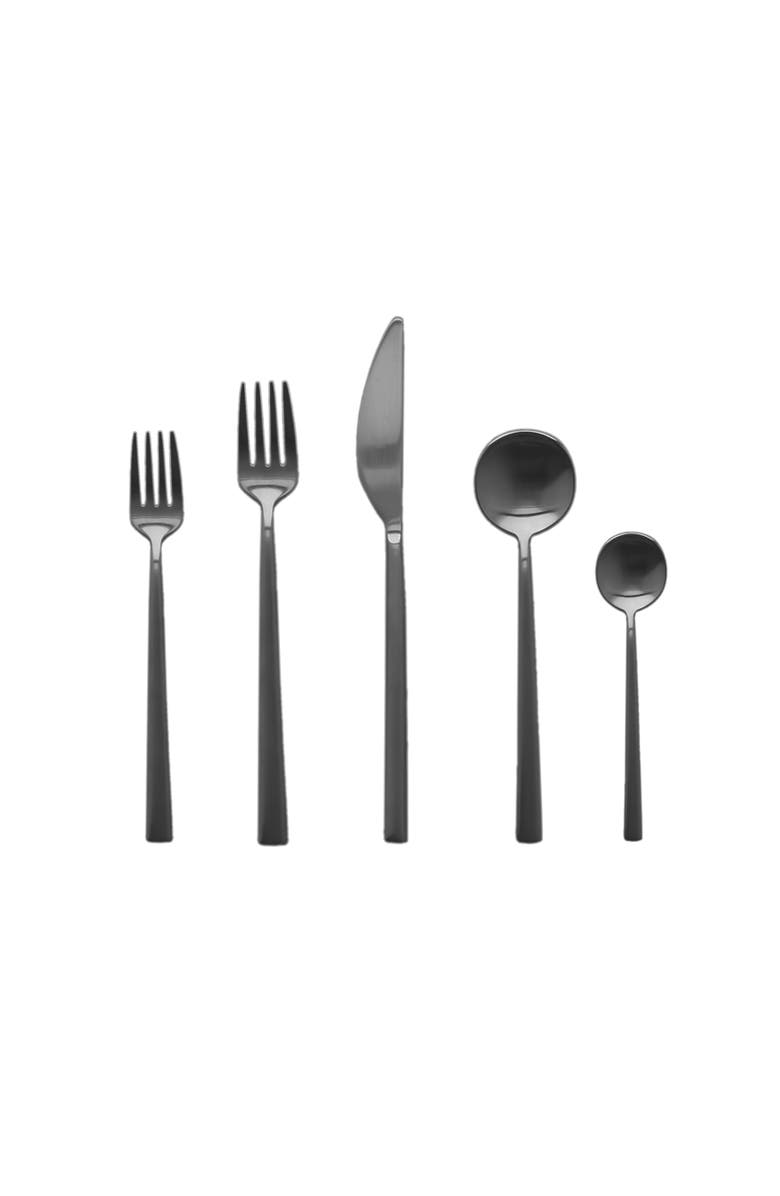 Mepra Movida Ice Flatware  Set - 5 Pieces, Main, color, Ice Black Gold