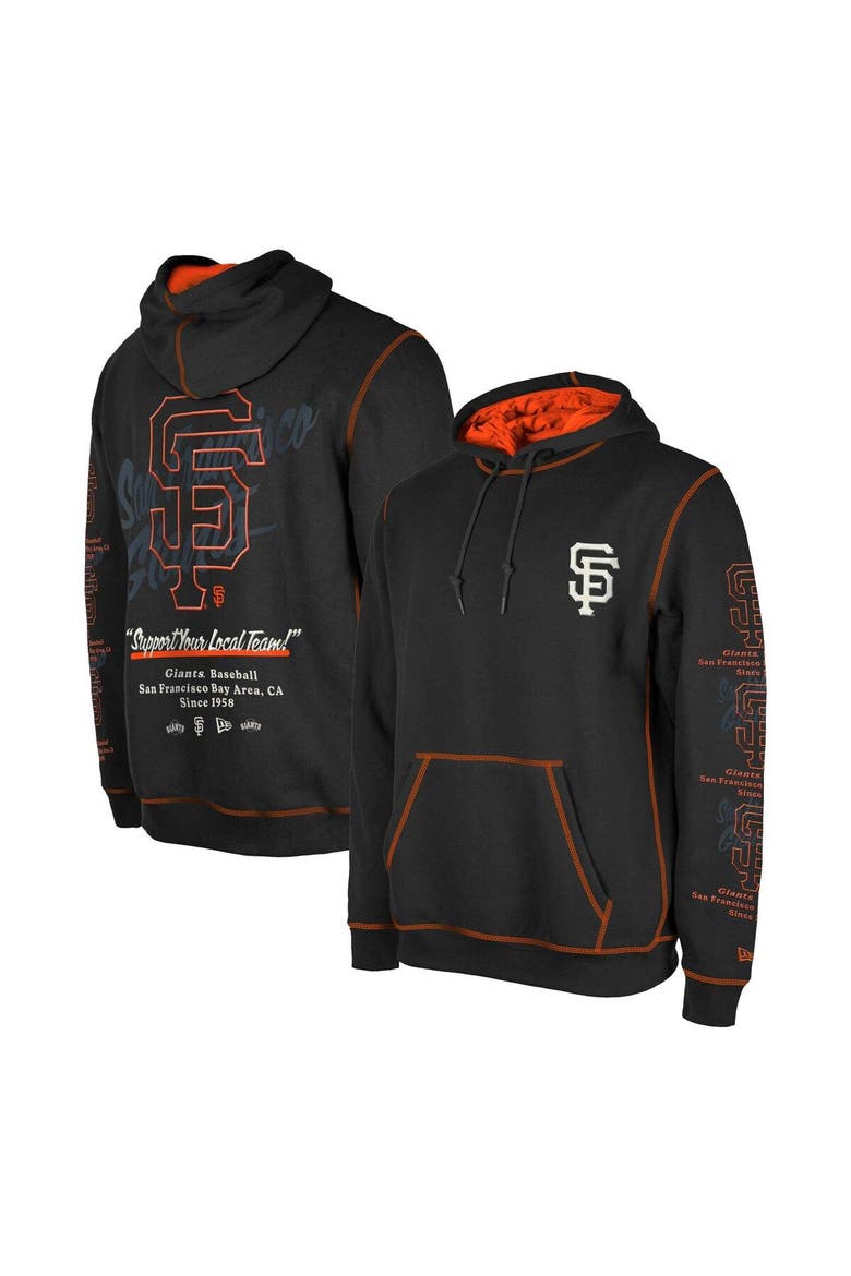 Men's New Era Black San Francisco Giants Team Split Pullover Hoodie, Main, color, Black